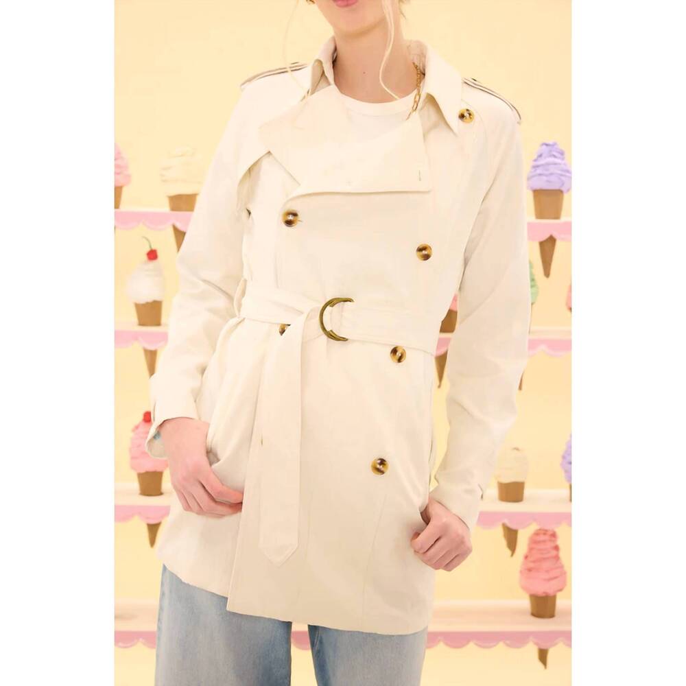 NEW IVY CITY CO linden trench coat in blue bouquet